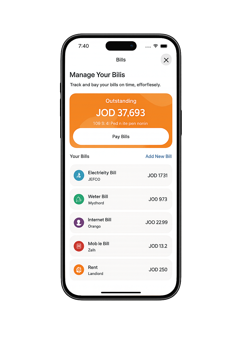 Walyt digital service input details screen